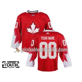 Canada Hockeydrakt Custom World Cup i ishockey 2016 Rød - Barn